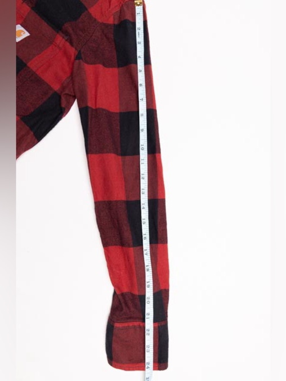 Carhartt Flannel Shirt Womens M 8-10 Relaxed Fit Rugged Flex Red Buffalo Plaid - Picture 9 of 10